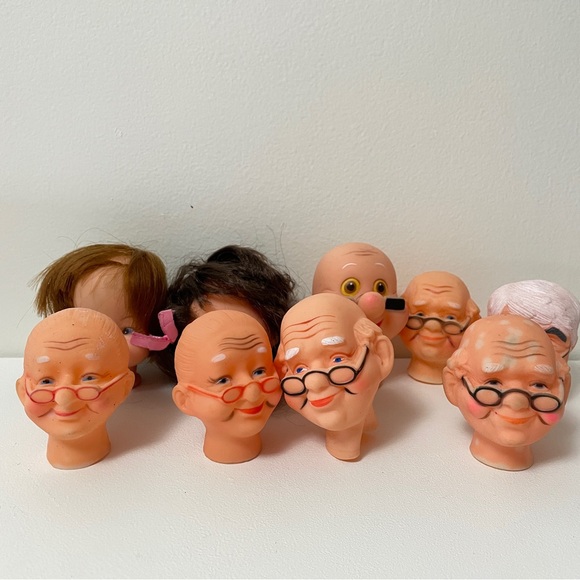 Vintage Doll Parts LOT Heads Arms Hands Craft Making Parts Fibre Craft - Picture 8 of 16